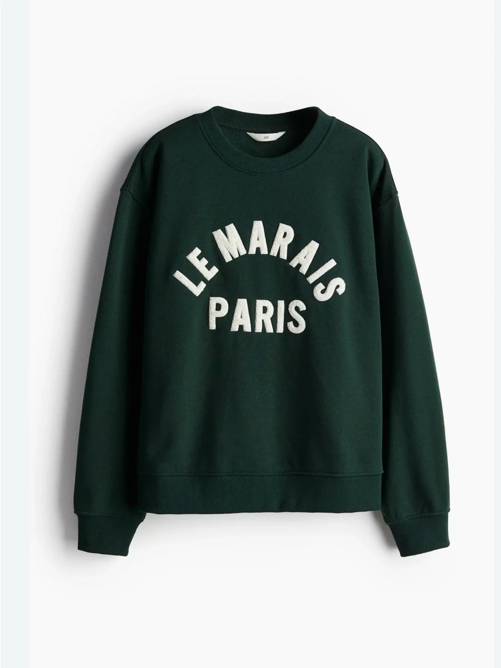 H&M Le Marais Paris Forest Green Sweatshirt size M - Picture 2 of 5
